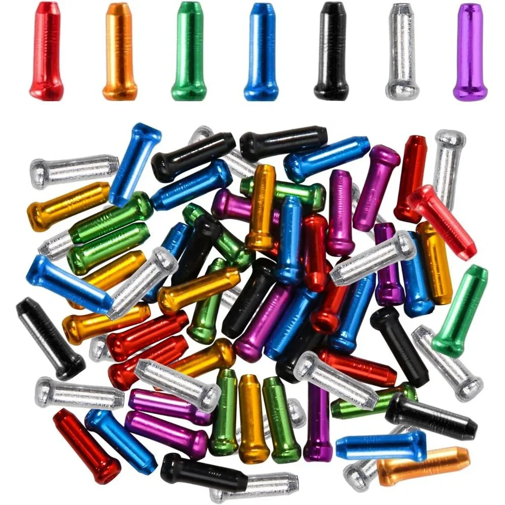 Bike Cable End Caps, Alloy Crimps, Brake Cable End Tips for Road Mountain Bicycl - Picture 1 of 8